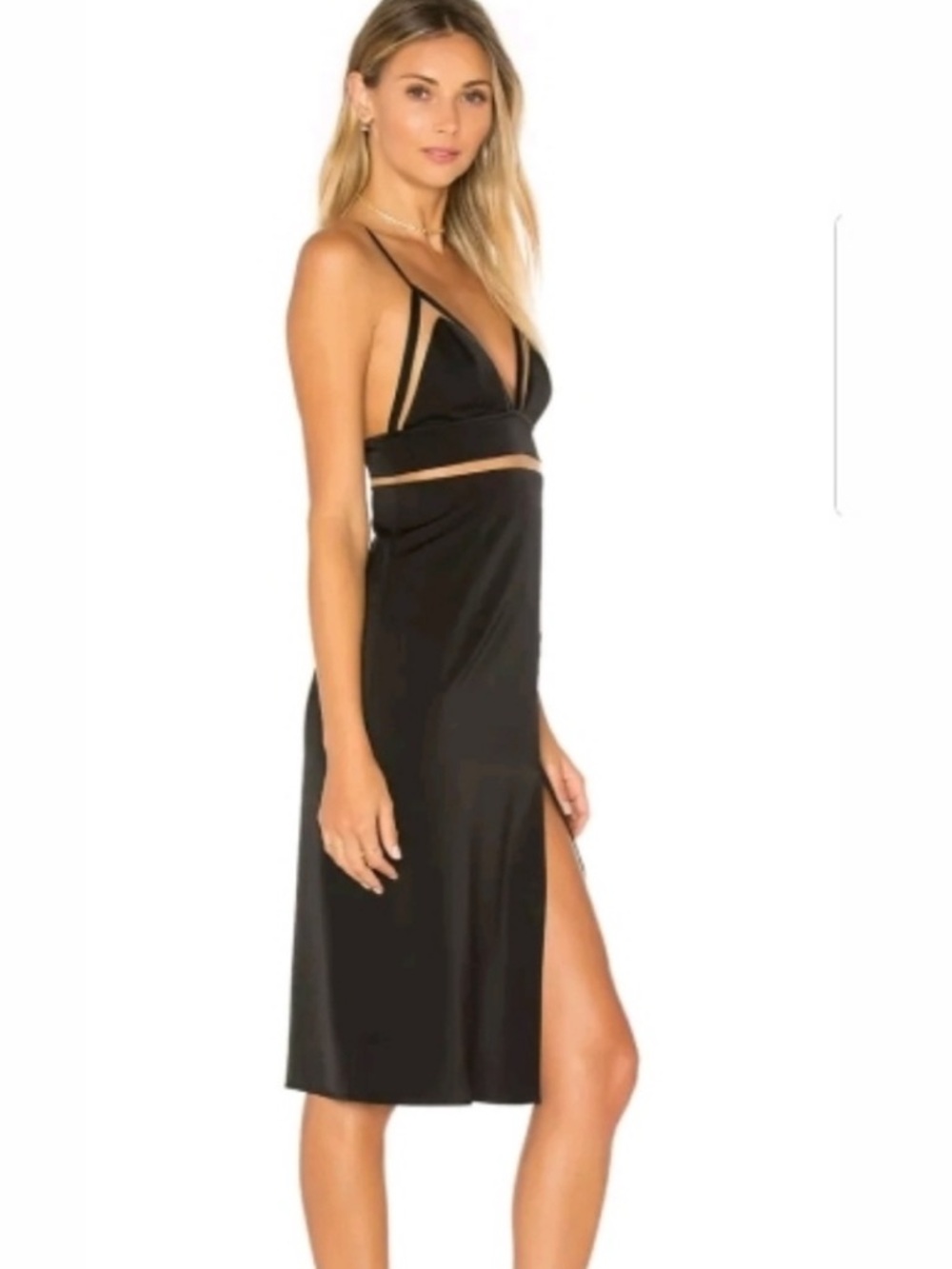 NBD Zoe midi dress featuring cut-out panels and a side slit - NWT